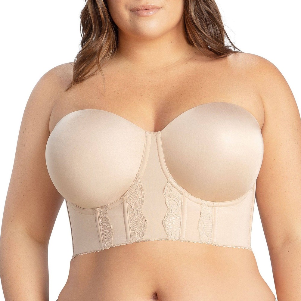 Parfait Elissa Longline Strapless Bra Lace Trim Underwire Nude 40G Women